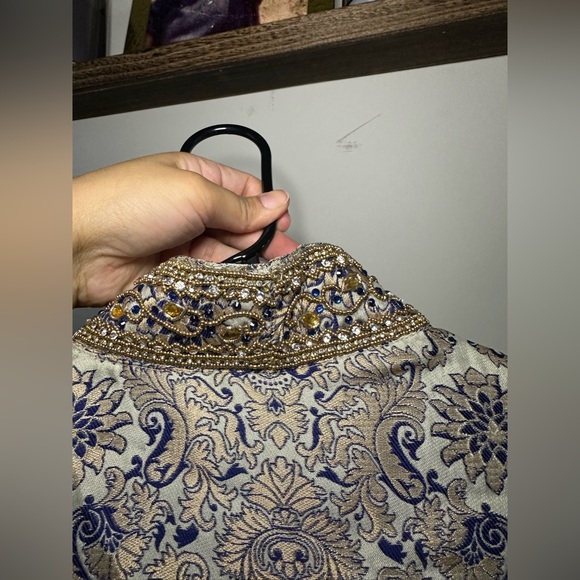 Men’s Kurta Tunic Top with pant with beading and embroidery - Picture 9 of 15